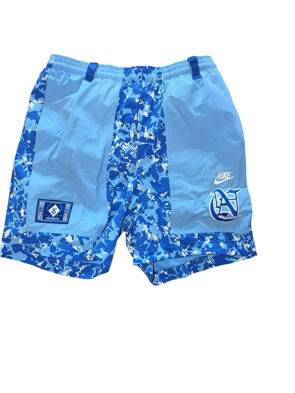 Nike Ambassador’s Club Men’s Light Blue & Royal Blue Camo Athletic Shorts size S